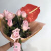 Le classic con Anturio - Bouquet de Rosas